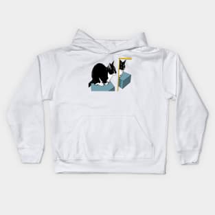Cute Tuxedo Cat admires himself with attitude  Copyright TeAnne Kids Hoodie